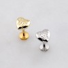KISS ME HEART SCRIPT STUD THREADLESS (PUSH IN) 316L SURGICAL STEEL LABRET SET